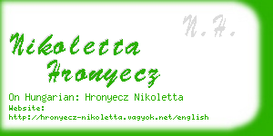 nikoletta hronyecz business card